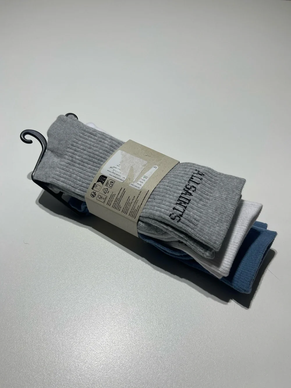 Allsaints crew socks Pack of Three NWT cotton polyester blue gray white